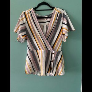 Striped peplum top NWT